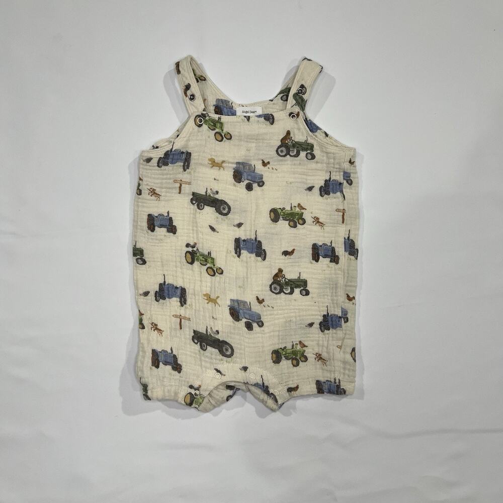 Angel Dear Tractors And‎ Friends Uní Overall Shirtie Size 6-12 Months Baby